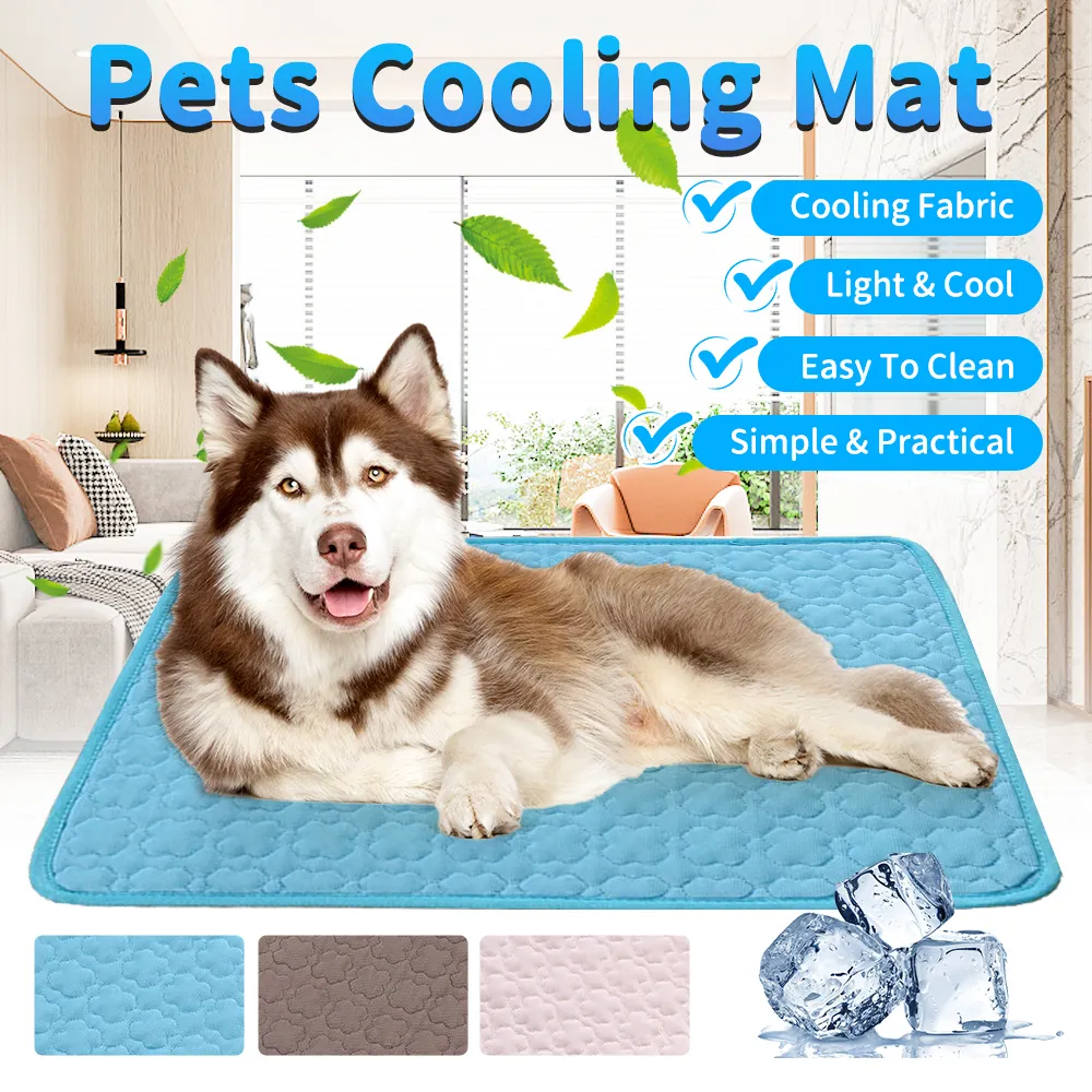 Perreras corrales Estera de enfriamiento para perros Estera de verano para perros Gato Manta transpirable Almohadillas de hielo para gatos Sofá lavable Camas para perros transpirables Estera para mascotas 230719