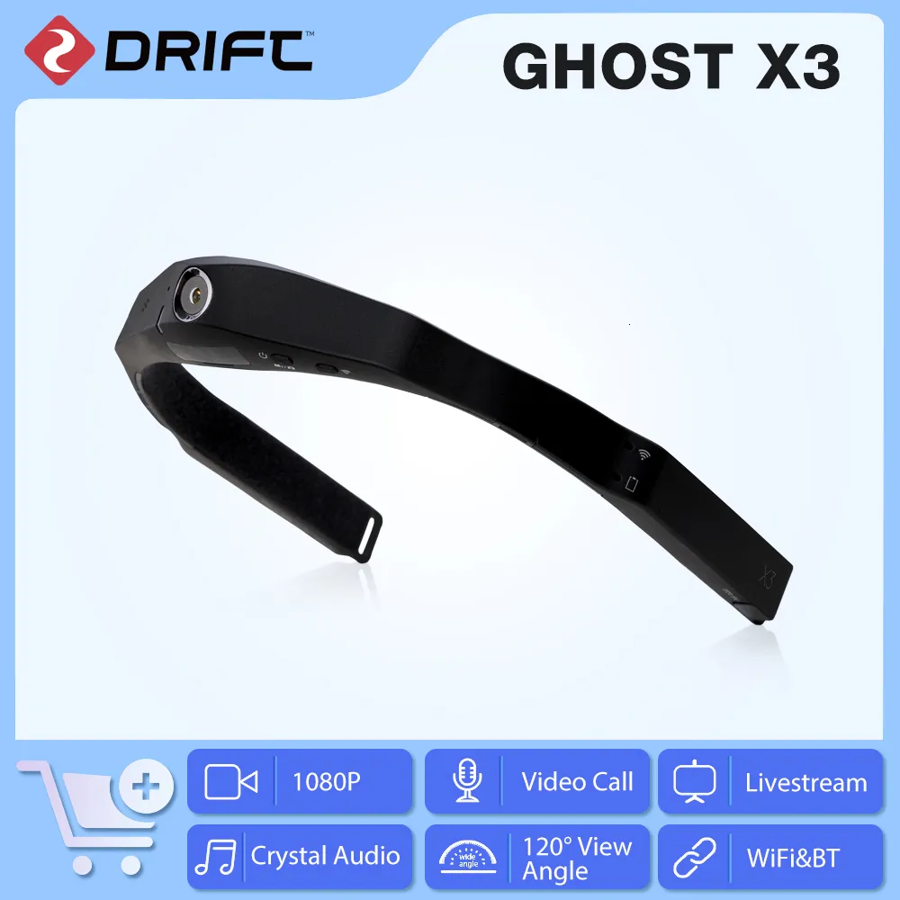 Sports Action Video Cameras Drift Ghost X3 Action Camera Sport 1080p Head Mounted WiFi Hjälm Remote Command 3 Hors Battery Livestream Camcorder Sports Cam 230718