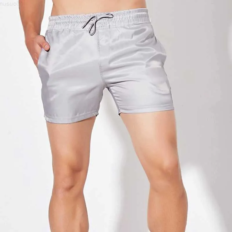 Мужские шорты мужские сексуальные тонкие шорты Sport Home Casual Basic Sturtshorts Главные сухие пижамские боксеры черные тройные брюки мужчина L230719