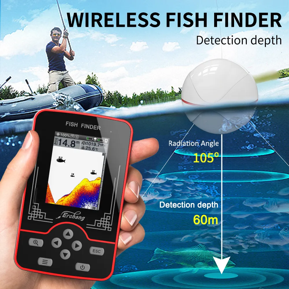 Fish Finder Erchang F13 Wireless Sonar Fishing 60m200ft Water Depth  Fishfinder Rechargable Portable Fish Finder Echo Sounder 230718 From  Nian07, $82.27
