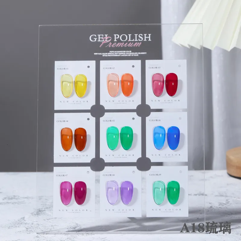 Nail Gel 9 Color Polish Hybrid Varnish Amber Wine Red Ice Transparent Top Coat Glitter Glass Lim 230718