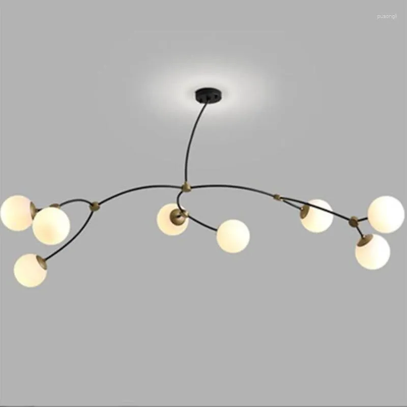 Pendellampor nordisk stil och lyktor modern minimalistisk konst magisk bönor molekylär lampa matsal ljuskrona levande
