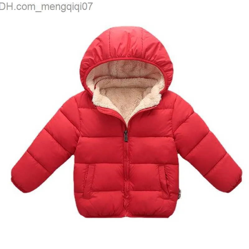 Abrigo de plumas Chaqueta de algodón para niños Ropa para niños Delantal de algodón para niñas Chaqueta con capucha de lana para niños Ropa de invierno para niñas 1-6T Z230720