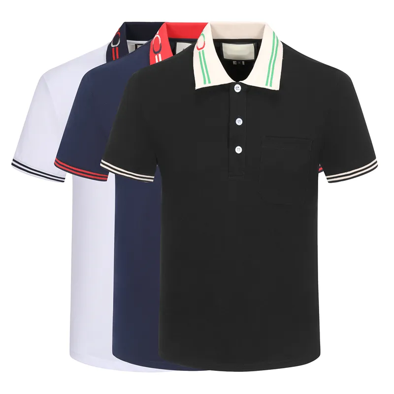 99 mens polo shirt designer polo camicie per uomo moda messa a fuoco ricamo giarrettiera serpente piccole api modello di stampa vestiti abbigliamento tee mens t shirt in bianco e nero