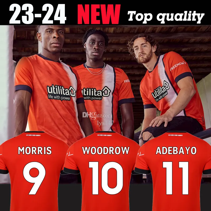 2023 Luton Town Soccer Jerseys Kids Kit Kit Home Home Home Training 23 24 Football Shirt Fan Player نسخة Maillot Foot Morris Woodrow Adebayo Burke Campbell