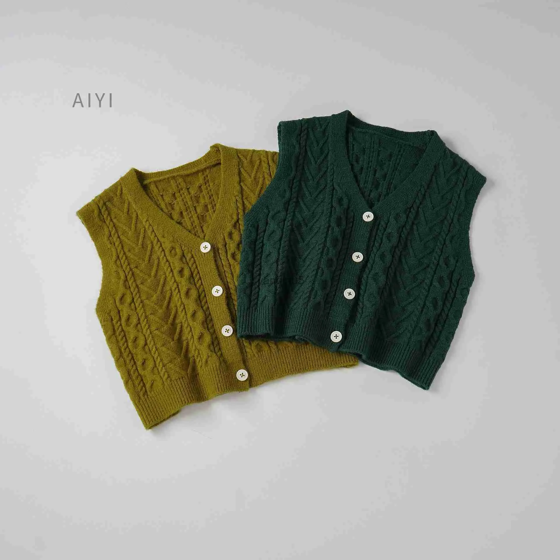 Pullover Korean Style Children Knitted Vest Cardigan Kids Waistcoat Spring Autumn Solid Color V-neck Sweater for Baby Boys and Girls HKD230719