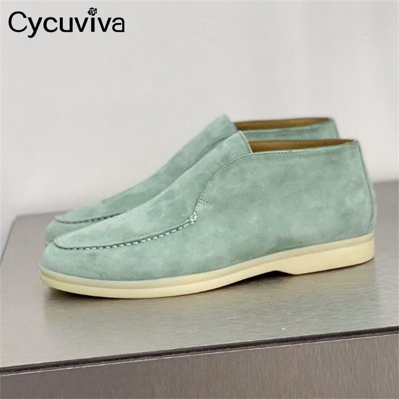 Multicolor 9Fad8 Real Dress Suede Flat Loafers Women slip-on Formal Open Walk Shoes Top Brand Loafers Shoes Female 230718