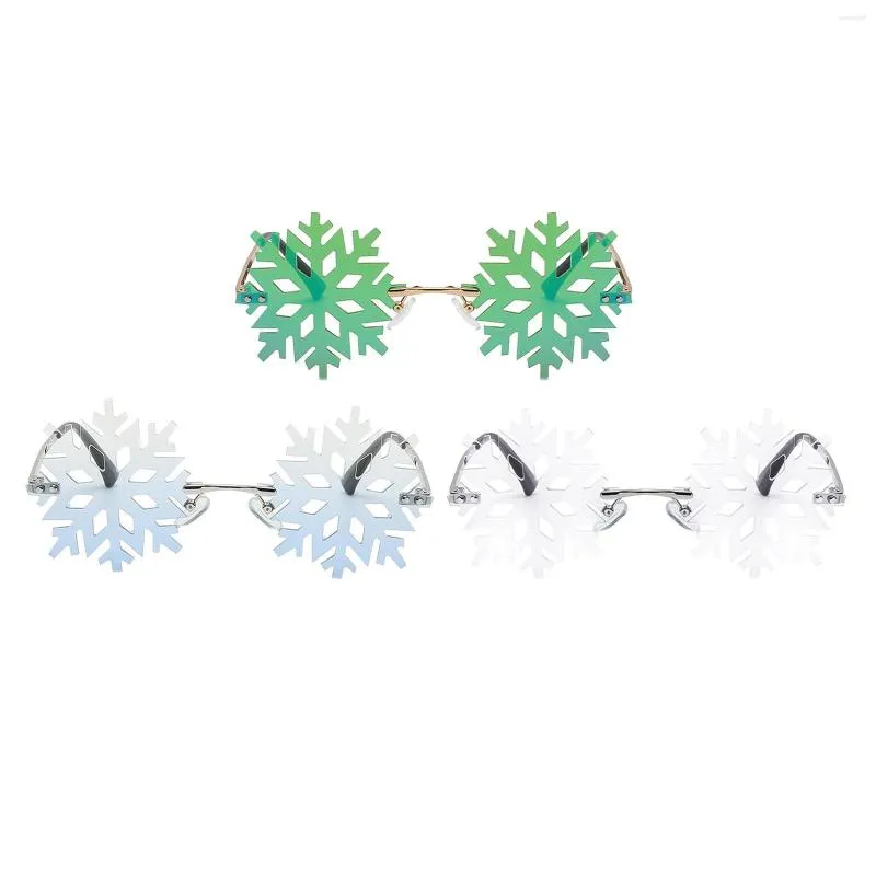 Lunettes de soleil flocon de neige pour unisexe fondant personnalité sans monture lunettes de mode fête