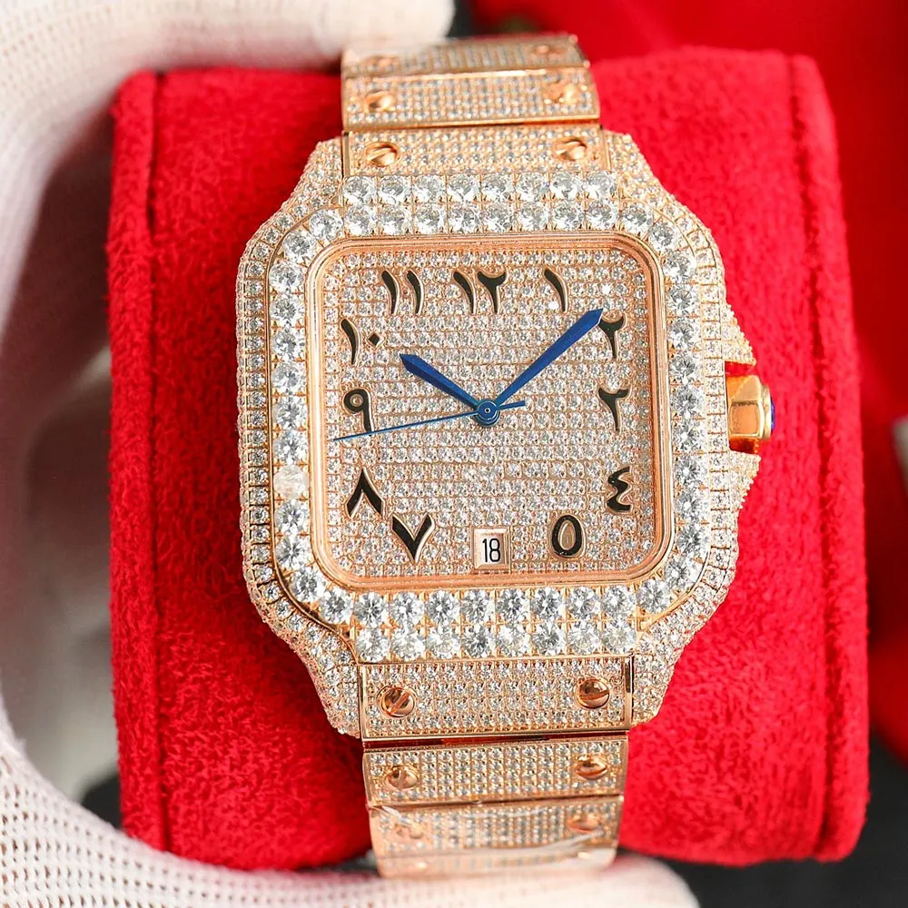 Ręcznie robione diamentowe zegarek Męskie automatyczne mechaniczne 8215 Ruch Watche Watches 40 mm Sapphire Womenwwatch Montre de Luxe