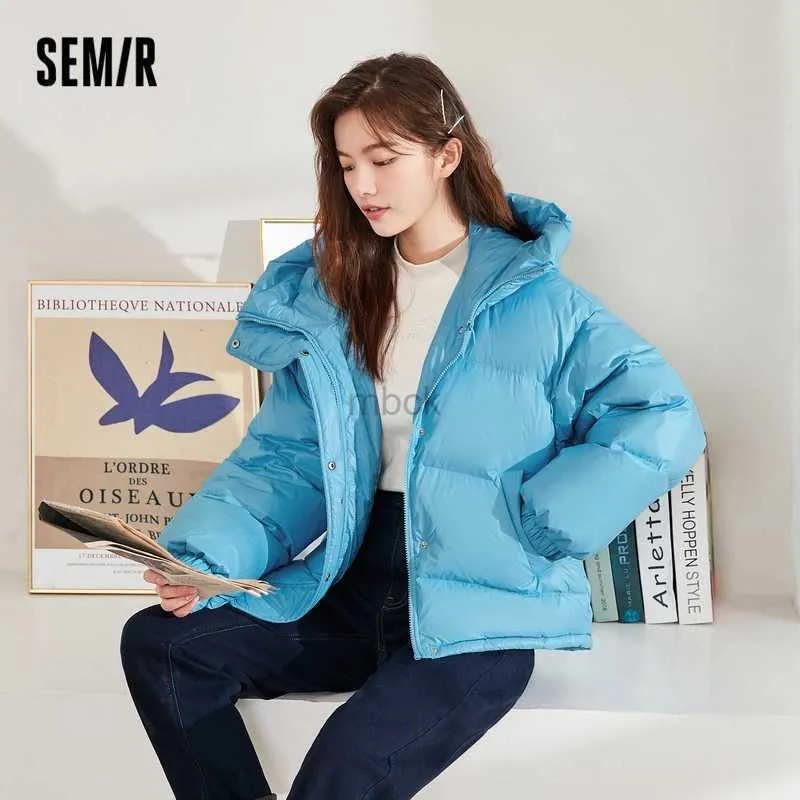 SEMIR 90% Women Seamless Down Parka Windproof, Hooded, Warm Winter Coat For  Snowy Weather Loose Long Female Down Coat HKD230719 From Mbck, $54.2