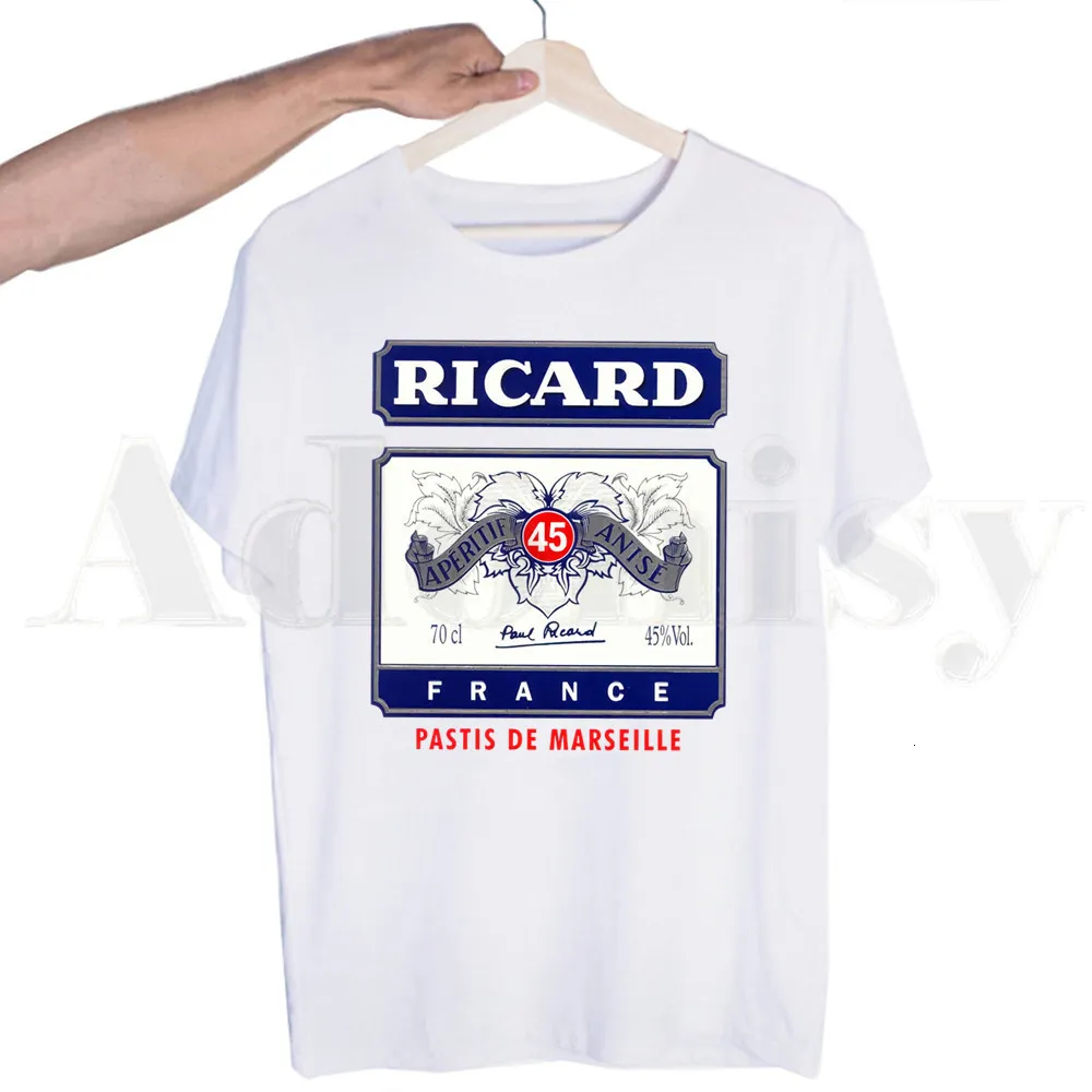 T-shirt da uomo RICARD T-shirt Harajuku per uomo manica corta Casual uomo Top T-shirt anime Cartoon per uomo T-shirt bianca stampata T-shirt donna 230718