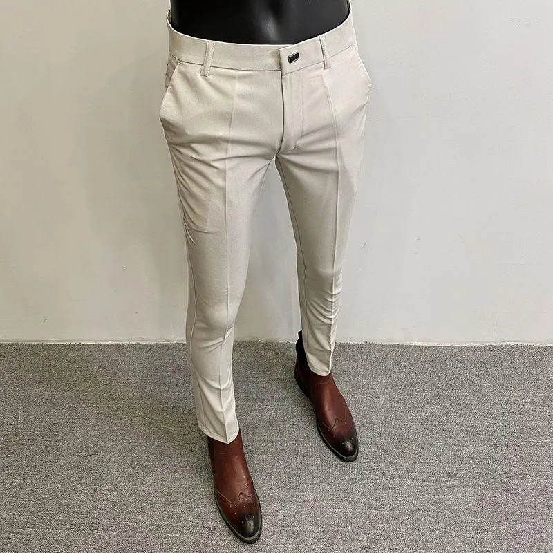 Buy WES Formals Cream Slim-Fit Trousers from Westside