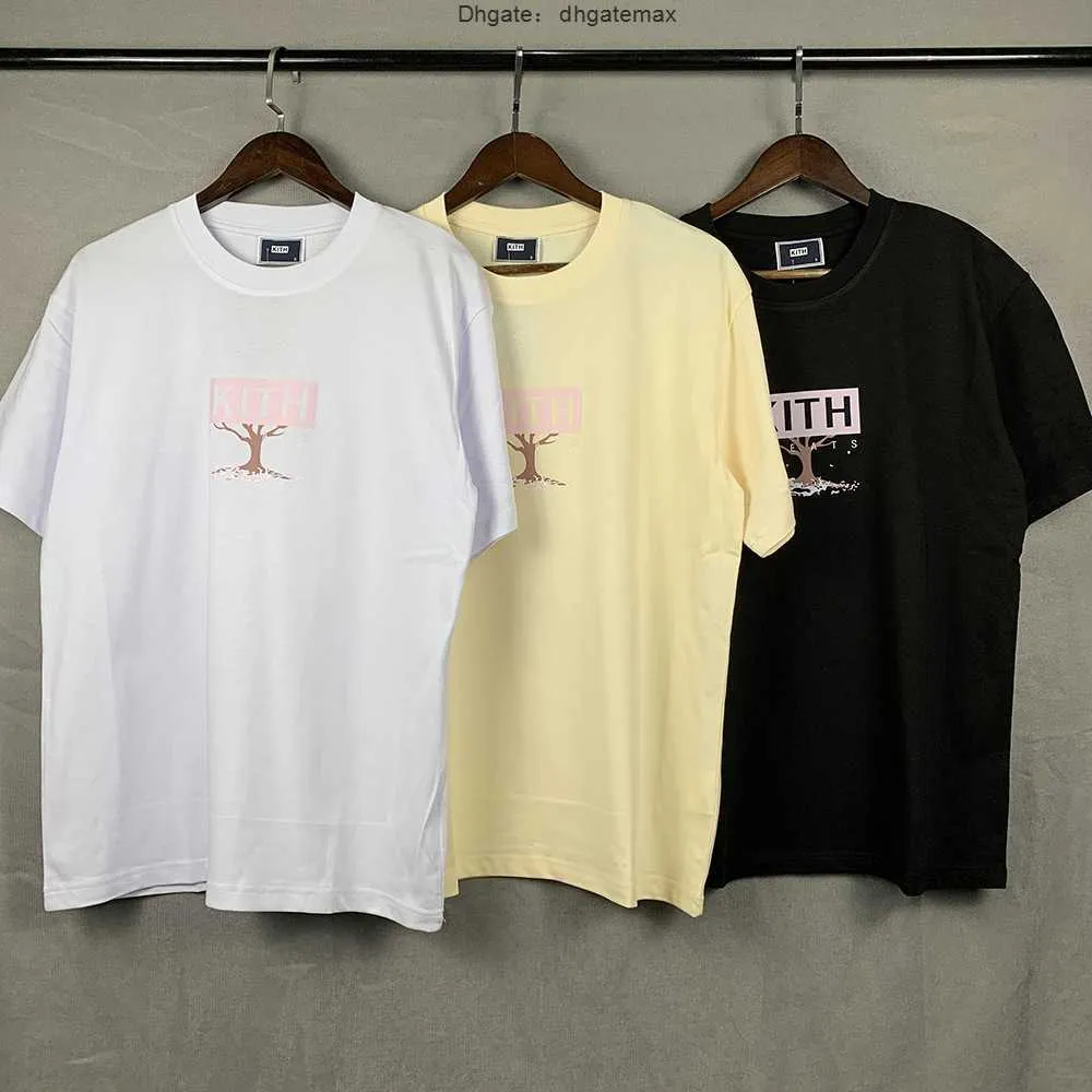 Erkek Tişörtleri Kith Treats Box Tee Tokyo Exclusive Cherry Blossom Ağacı Erkek ve Kadınlar Kısa Kollu T-Shirt