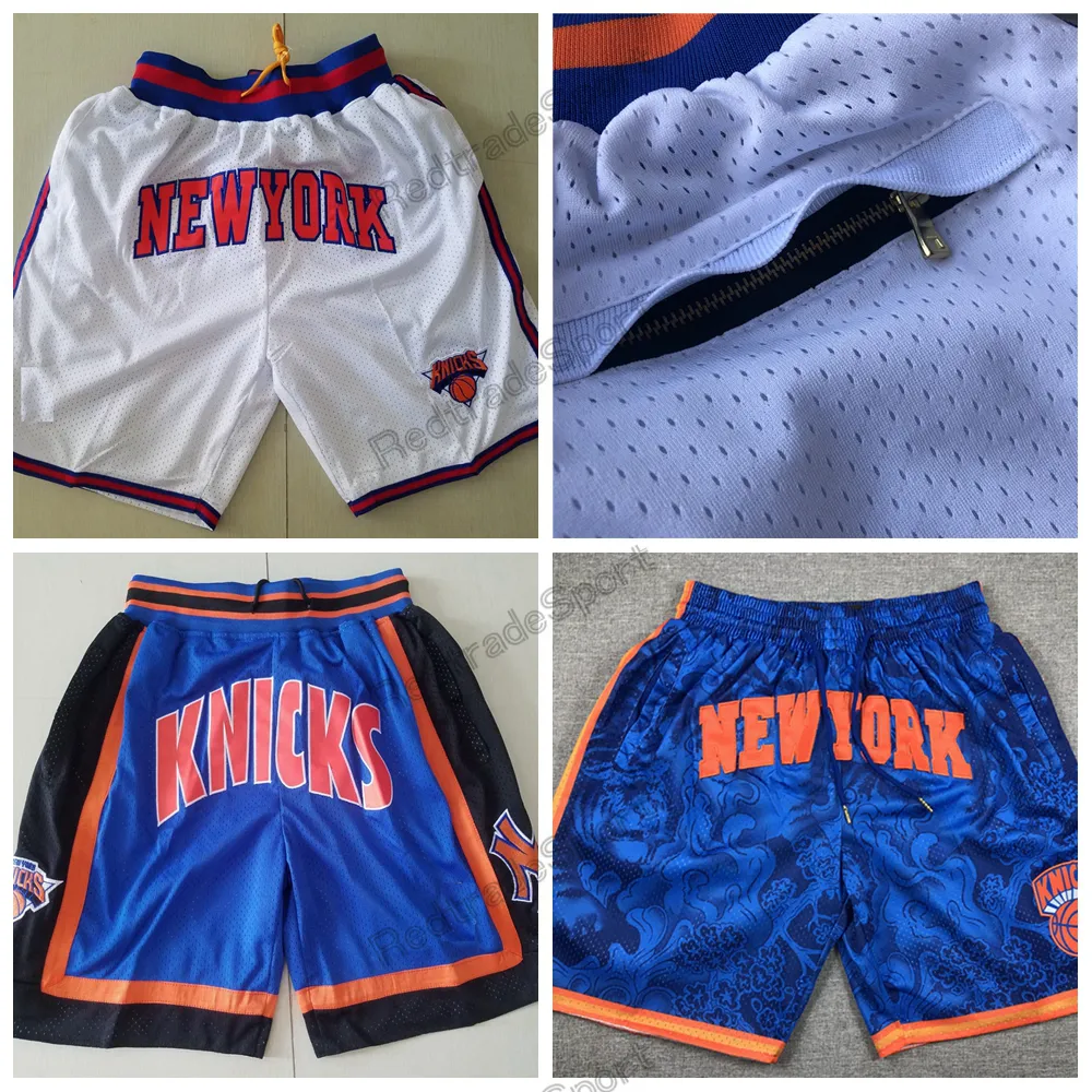 Vintage Just Blue Don Basketball Shorts Just Don Short avec poches Retro 1994 Blanc Mens Zipper Short Cousu Team Basketball Shorts S-XXL