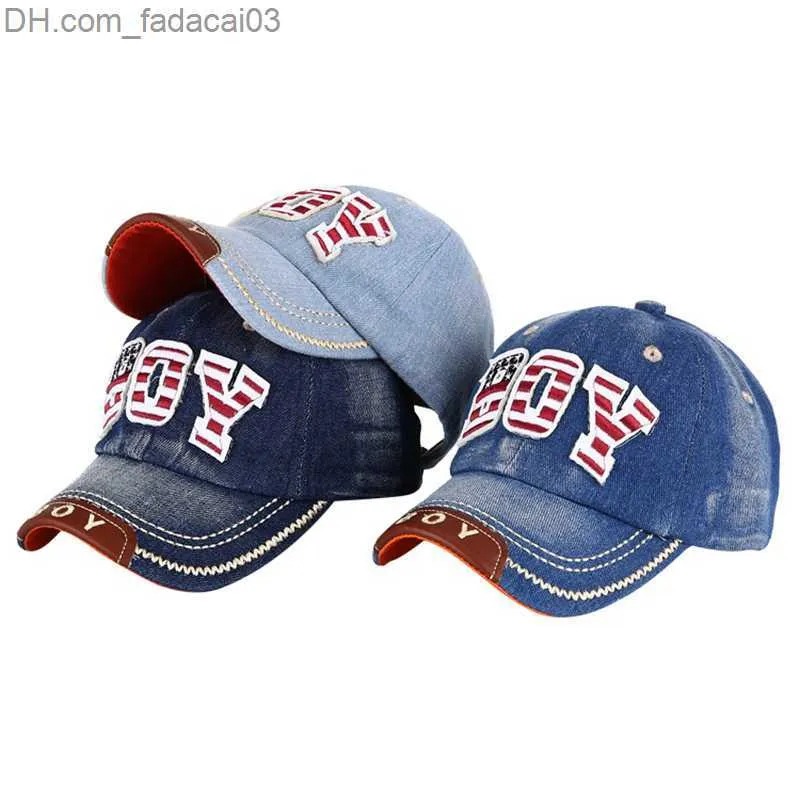 Boll Caps Letter "Boys" Children's Baseball Cap Spring Summer Denim Justerbar Hip Hop Snapshot Hat Outdoor Boys 'Sun Hat Children's Hat Z230719