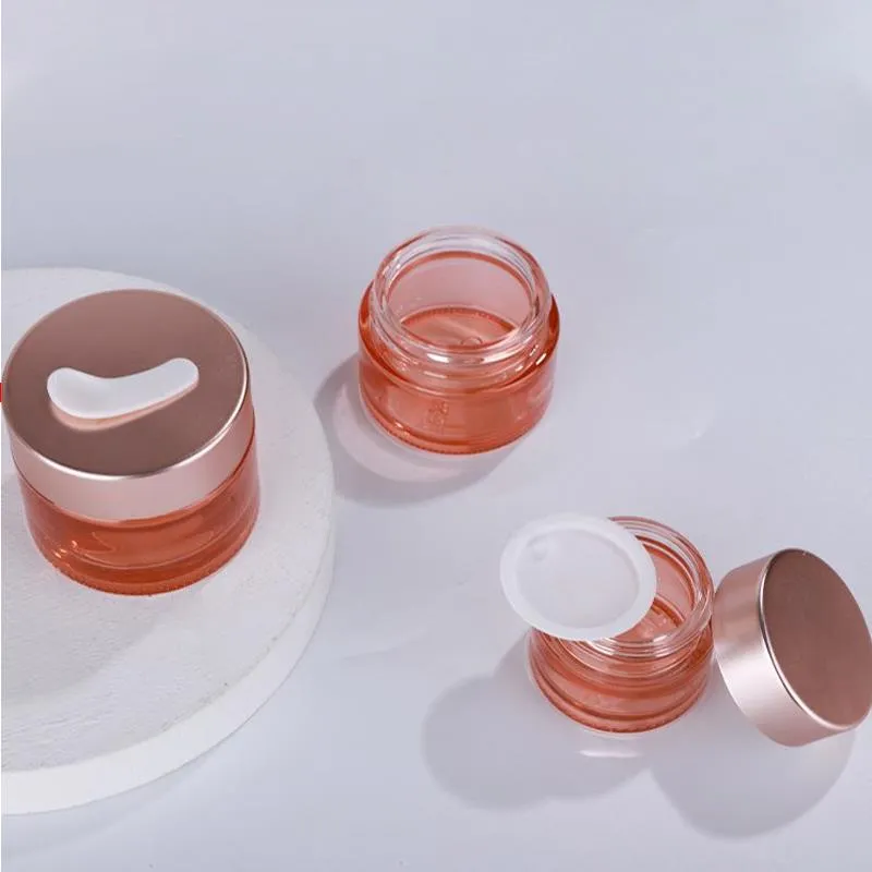 Pink 5G 10G 15G 20G 30G 50G 60G 100G GLASS CREAM JAR FACIAL CREAM PACKAGE CONTAINER TLQOC