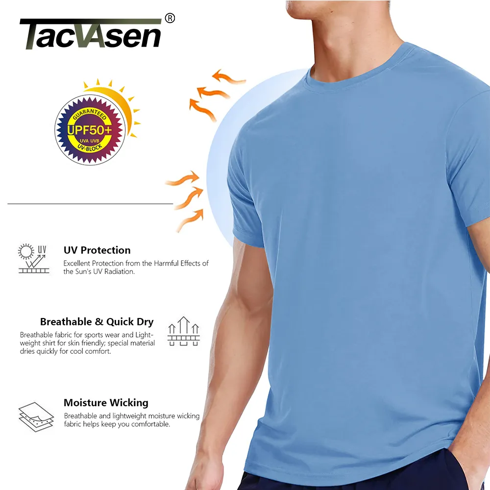 Mens TShirts TACVASEN UPF 50Soft Summer Tshirt UV Protection Skin Sunscreen  Performance Shirt Gym Sports Leisure Fishing Top 230720 From Kuo02, $8