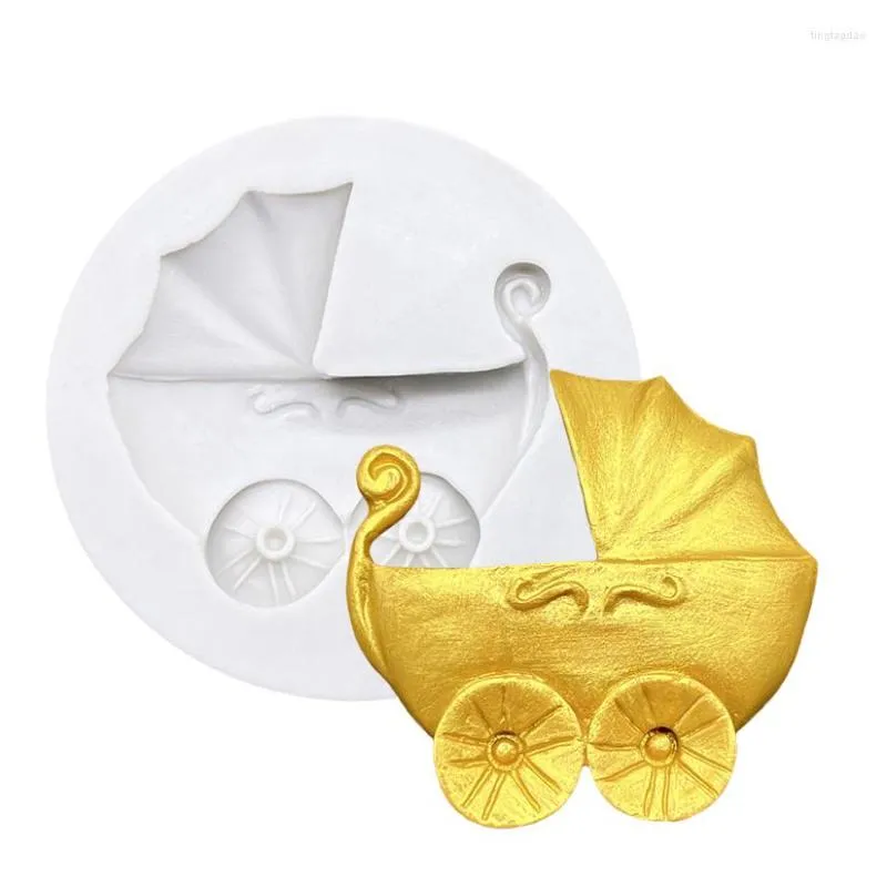 Bakning formar baby vagn barnvagnar silikon kaka mögel sockerscraft cupcake fondant dekoration verktyg