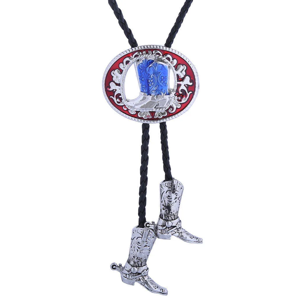 Bolo Ties西アラベスクアンティークシルバーライディングブーツBolo Tie HKD230720