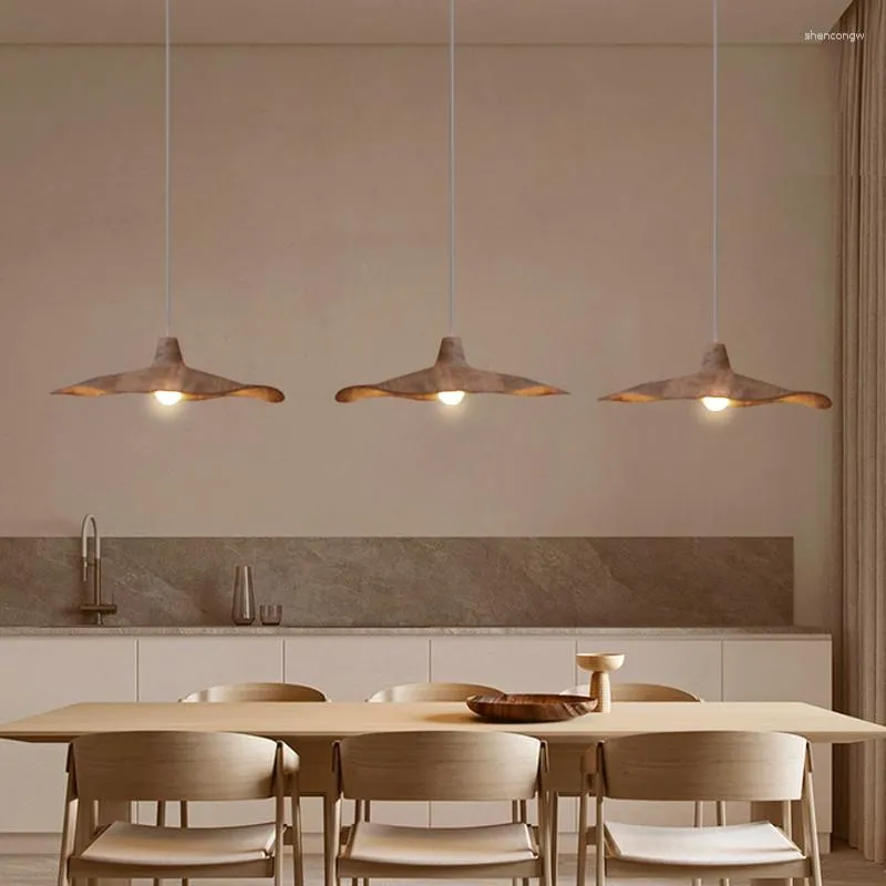 Lampade a sospensione Lampadario a soffitto Wabi-sabi giapponese Sala da pranzo moderna Soggiorno Lampada a LED Design minimalista E27 Sospeso