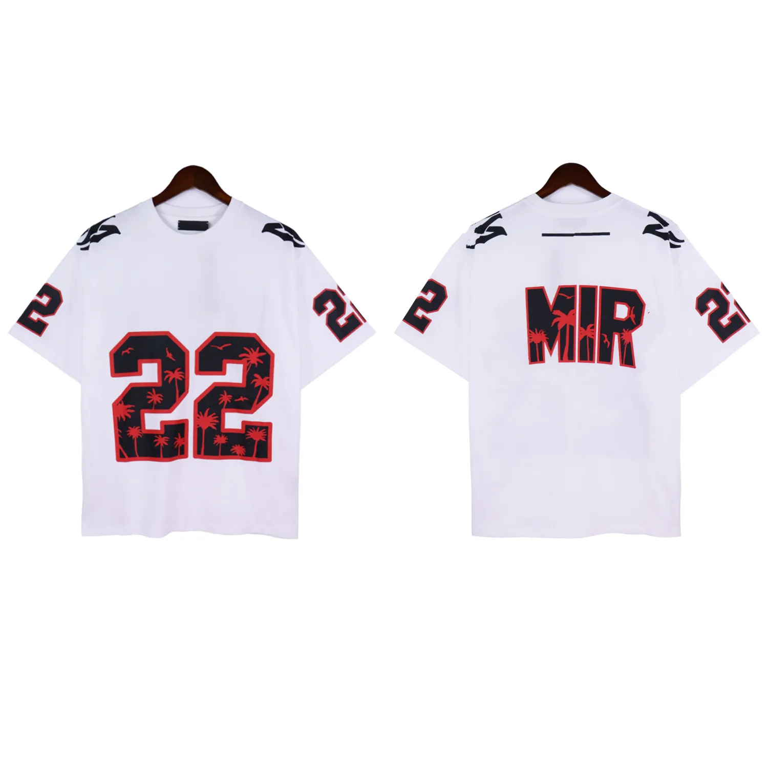 High street överdimensionerad 22 fotboll tee jersey herr kvinnor designer t-shirts stylist toppar män avslappnad lös bomullsskjorta svart vit streetwear hip hop tee