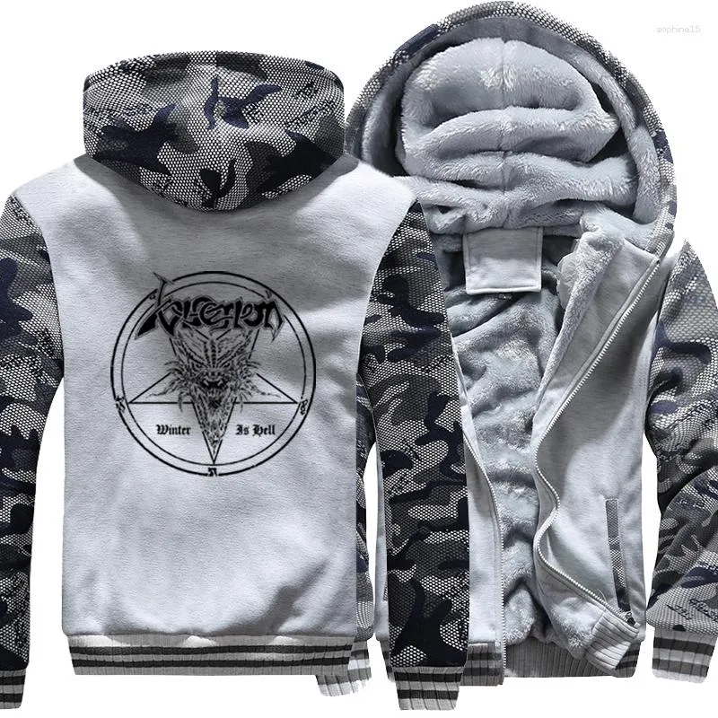 Vestes pour hommes Satan veste d'hiver Streetwear hommes épaissir sweats à capuche Camouflage polaire sweat à capuche zippé sweats surdimensionnés manteaux à capuche