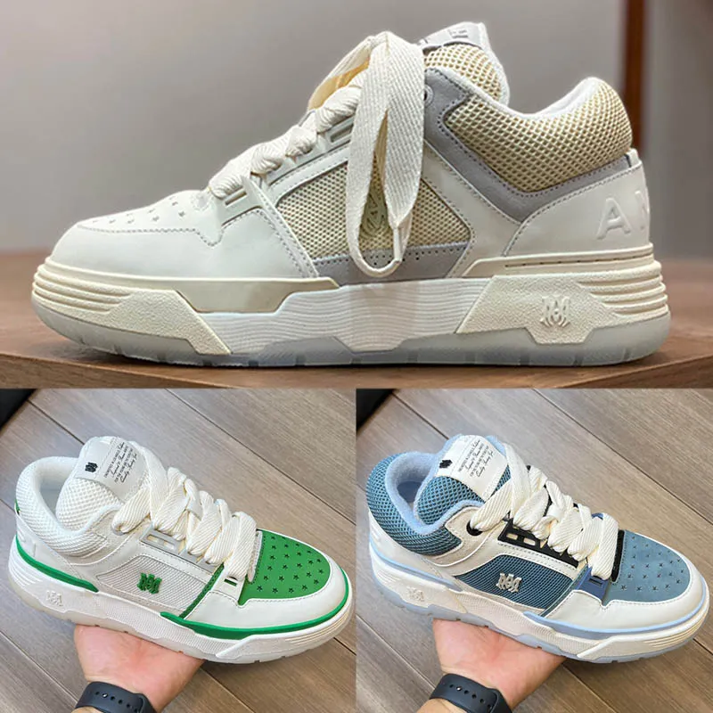 MA1 Paio di Scarpe Casual Uomo Designer Moda MA2 Scarpe Sportive Donna Suola Spessa Tomaia in Pelle Verde con Occhielli Respiranti a Cinque Stelle e Scatola Originale