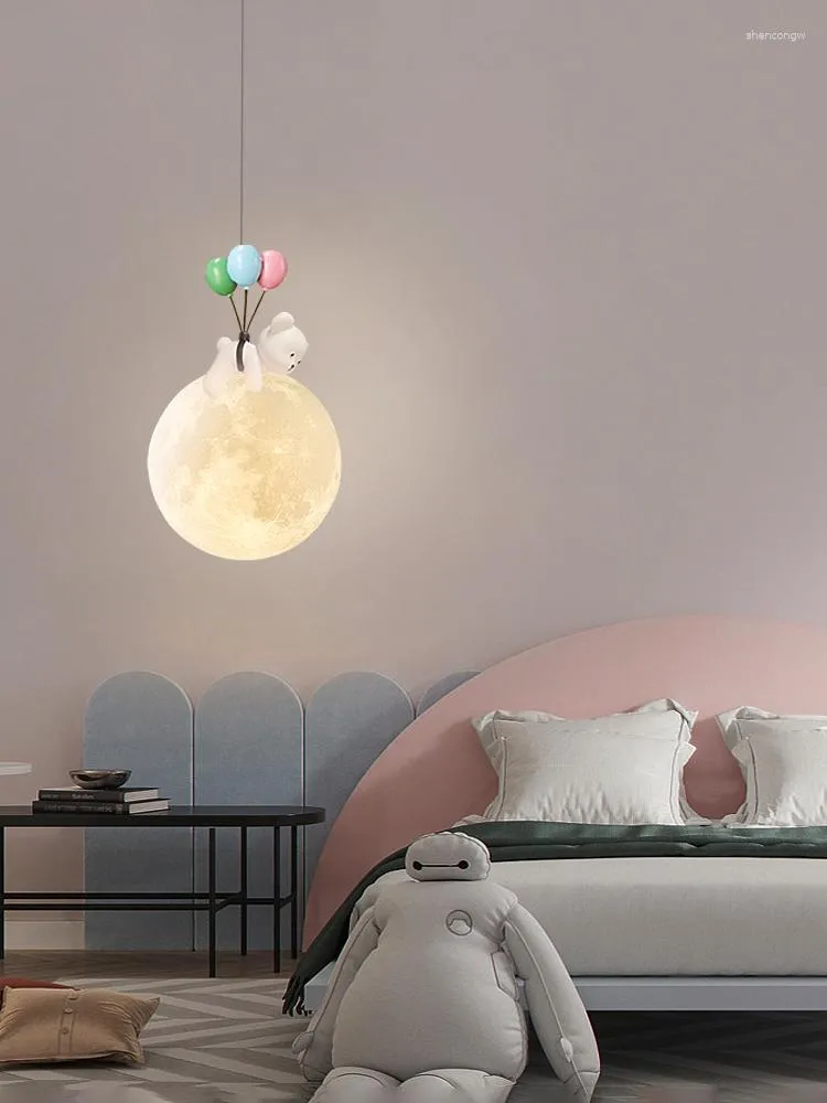 Hanglampen Kinderkamer Bedlampjes Net Rode Beer Cartoon Leuke Jongens En Meisjes Slaapkamer Led Lamp Warme Kleine Kroonluchter