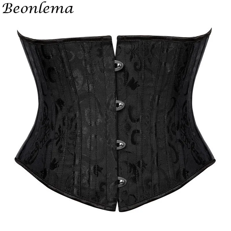 Femmes Shapers Underbust Noir Corset Femme Ceinture Plus La Taille Top Court Faja Gaine Acier Désossé Minceur Taille Corsets pour Femmes Body Shapewear 230719