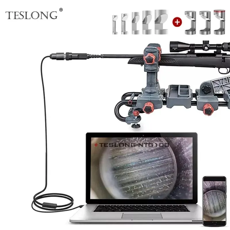 Teslong Gun Borescope, 45inch Flexible Inspection Camera For Rifle Barrel Cleaning, .20 Caliber