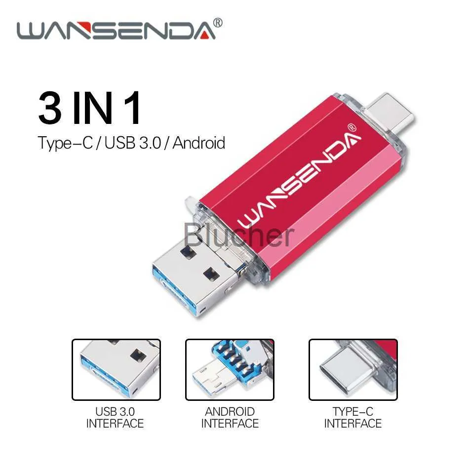 Memory Cards USB Stick Wansenda OTG 3 In 1 USB Flash Drives USB30