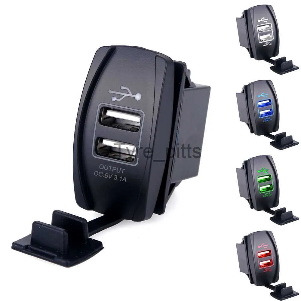 Autres Batteries Chargeurs Universel Voiture Moto Étanche 2 Port Double USB Chargeur Pour iPhone Samsung 3.1A Mini Chargeur Auto Adaptateur Car-Charger x0720