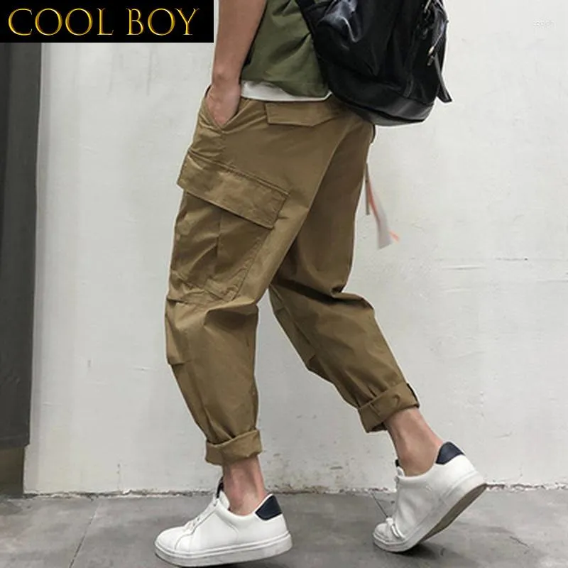 Men's Pants F GIRLS Oversize Khaki Cargo For Men Joggers Sweatpants Trousers Harajuku Jogging Korean Streetwear Hip Hop Spliced