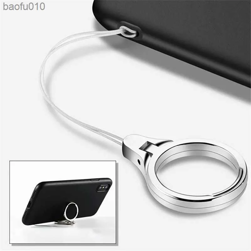 Universal metall Lanyard Für Schlüssel Handys Strap für iPhone 7 Plus 8 6S Keycord Lanyards Finger Mobile Halter Ständer zubehör L230619