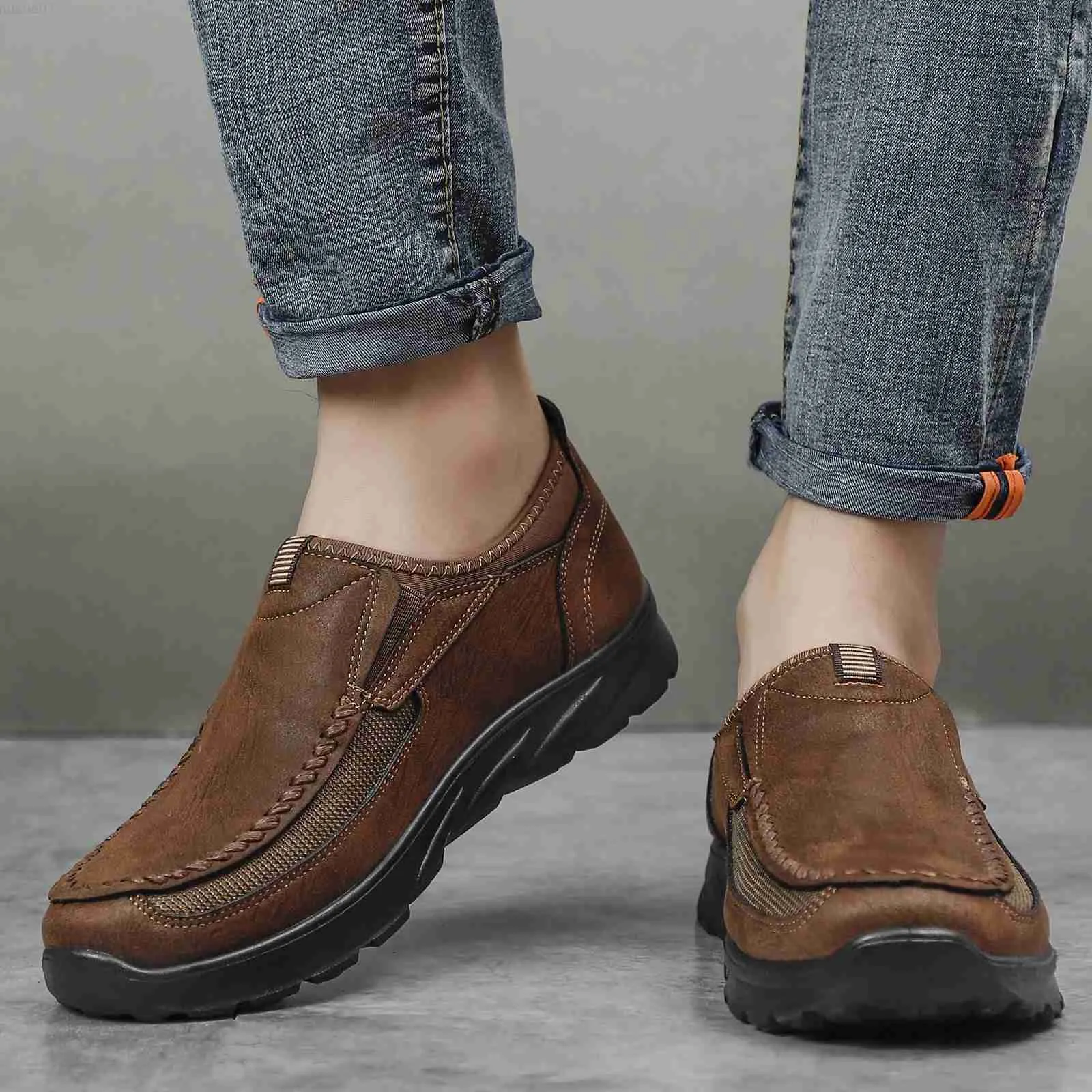 Geklede Schoenen Antislip Wandelschoenen Heren Leer PU Slip-on Casual Schoenen L230720