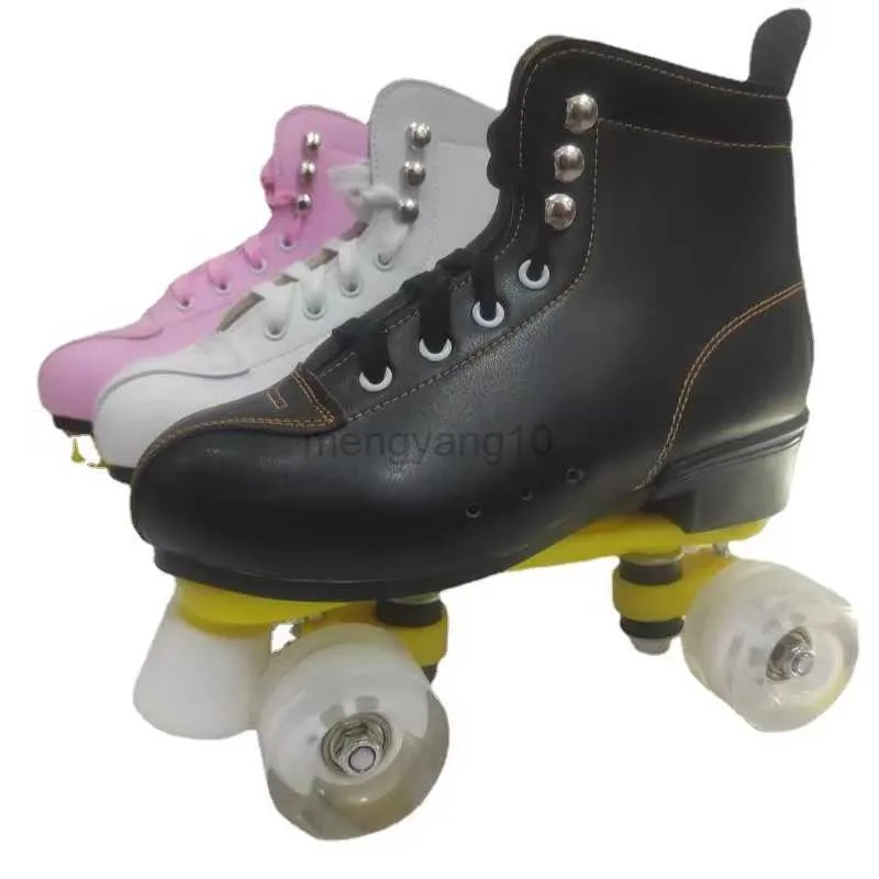 Patins à roulettes en ligne Haute qualité 3 couleurs Microfibre Patins à roulettes Chaussures Coulissantes Inline Quad Skates Baskets Patins 4 PU Roue Coulissante Quad Skating HKD230720