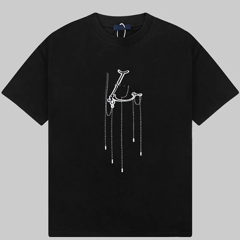 Dernière armoire en brique synchronise hommes et femmes de haute qualité motif personnalisé impression pendentif printemps été marque de mode épaule goutte t-shirt à manches courtes