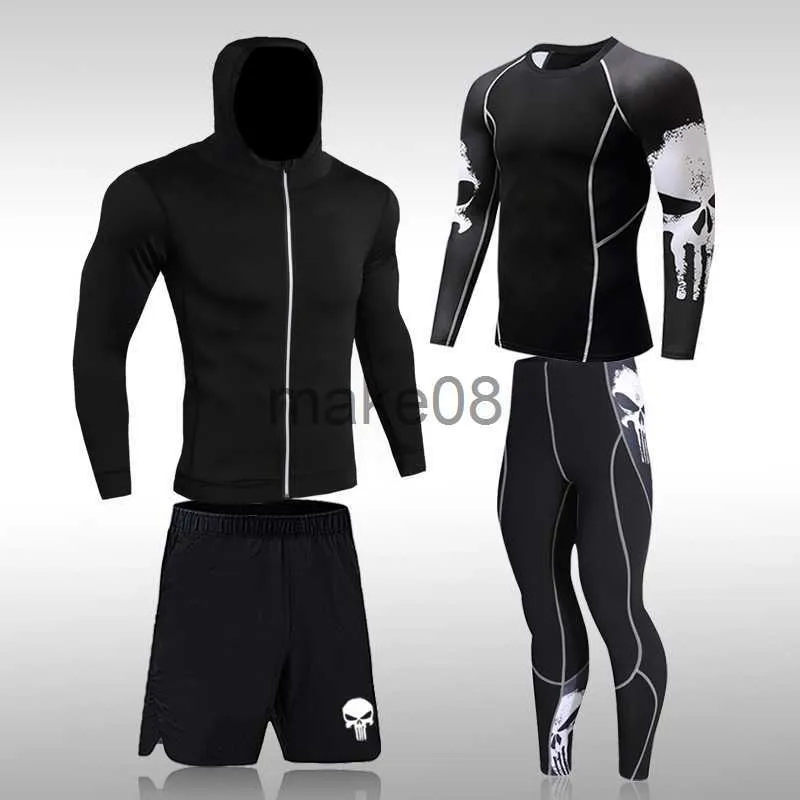 Trainingspakken voor heren Compressie-sportkledingpakken voor heren Gympanty's Trainingskleding Workout Joggen Sportset Running Rashguard Trainingspak voor heren J0720