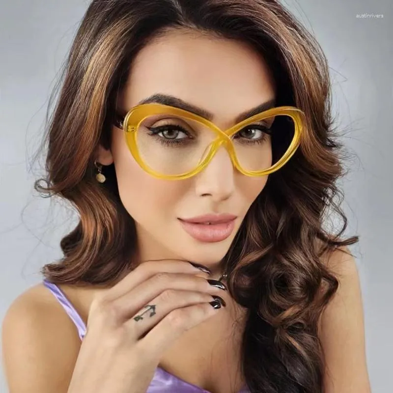 Vintage 2023 Солнцезащитные очки Рамки красочные очки типа бабочки для женщин TR90 Anti -Blue Light Gunes