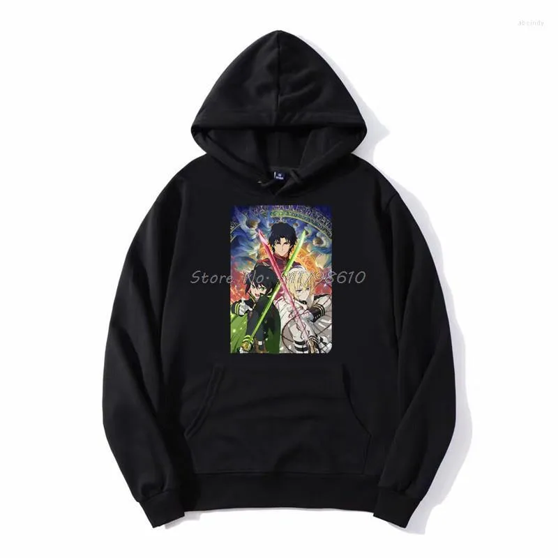 Sweat à capuche homme Owari No Seraph sweat à capuche visuel de la fin Dark Fantasy Anime hommes sweat à capuche polaire Streetwear Harajuku