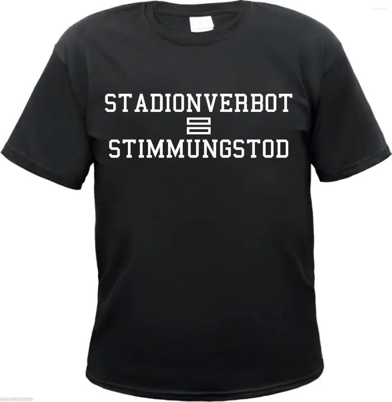 Heren T-shirts STADIONVERBOT STIMMUNGDTOD T-Shirt - Zwart/Weiss S Bis 3XL Ultras Fans
