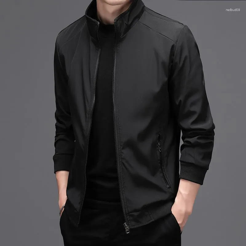 Kurtki męskie 2023 Spring Summer Men Black Business Solid Mens cienkie płaszcze swobodne odzież wierzchnią płaszcz męski kurtka bombowa 5xl