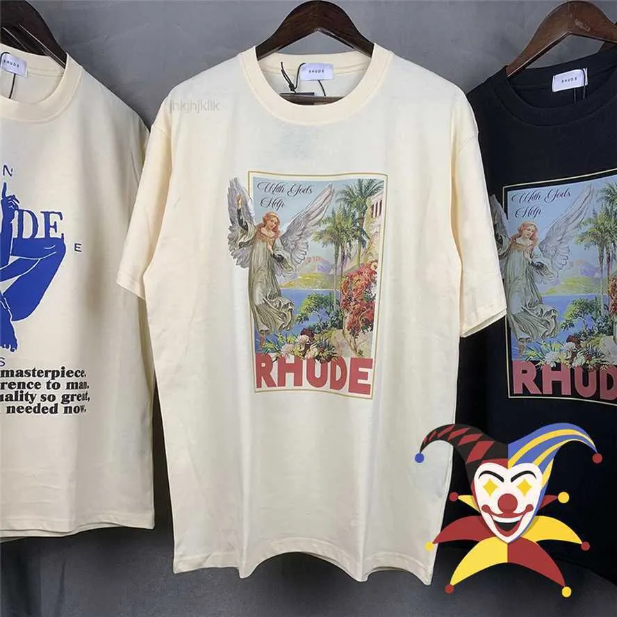 Magliette da uomo CKCN Rhude T shirt Uomo Donna 1 Tee di alta qualità Vintage Tops Oversize manica corta T221202