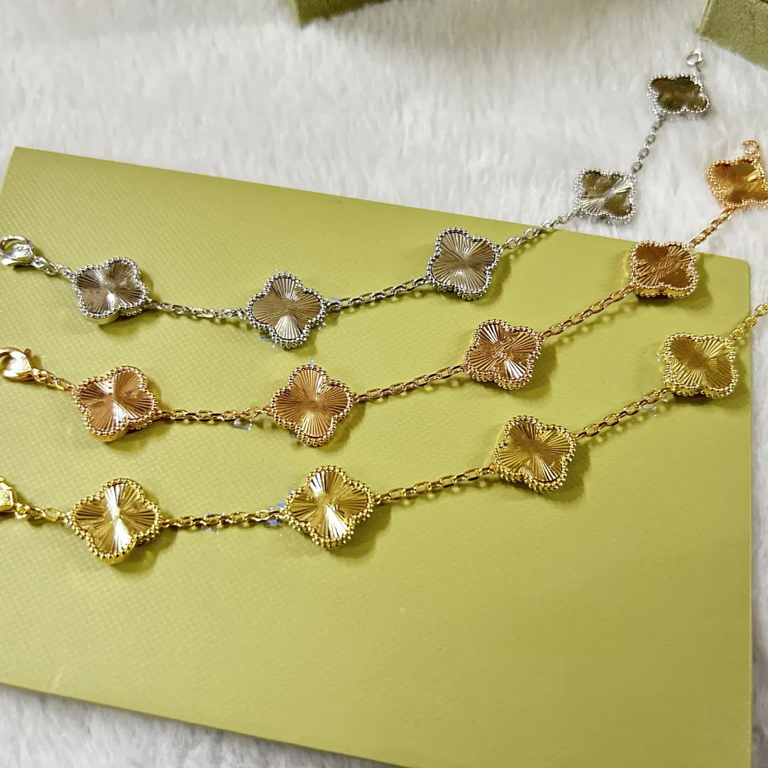 Projektant bransoletki luksurys złota 4-liściowa bransoletka kobiety koniczyna bransoletki uwielbiają biżuterię luksusowy list wisiorka bransoletka dla kobiet urok miły