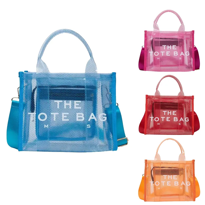 Mode cool shopping jocobs väska kvinnor mens resväskor korsa kropp ögonblickväska lyxys 2 storlek Totes Bag Plastic Clear Beach Clutch Shoulder Designer Väskor