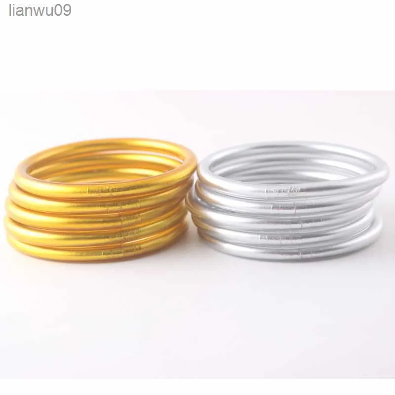 5pcsset gouden boeddhistische haast bangle armbanden glitter gelei armbanden Set voor vrouwen Boeddha meisje armbanden Bangle L230704