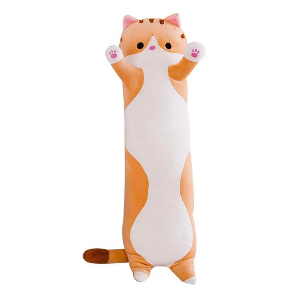 Peluche Gato XL 110 Cm Sin Cremallera – Almohada Lateral Suave, Regalo Perfecto Para Novia, Niños O Amantes (color Naranja)