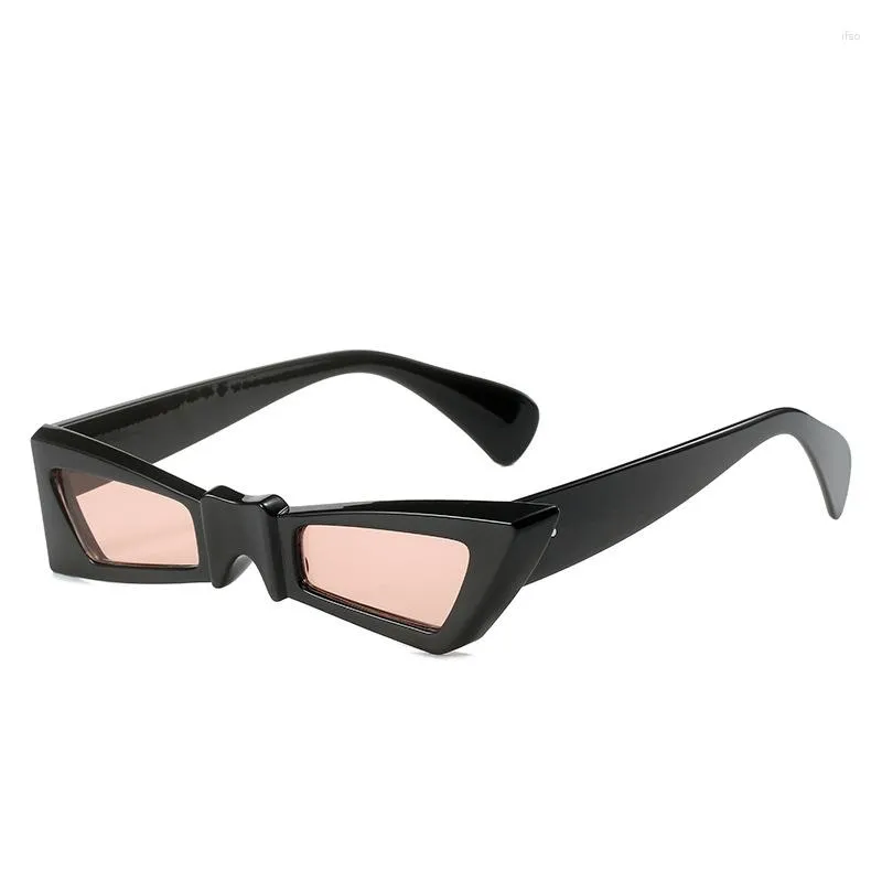 Solglasögon mode söt bågform fyrkant för kvinnor 2023 katt ögon svart rosa solglasögon kvinnliga sommar nyanser