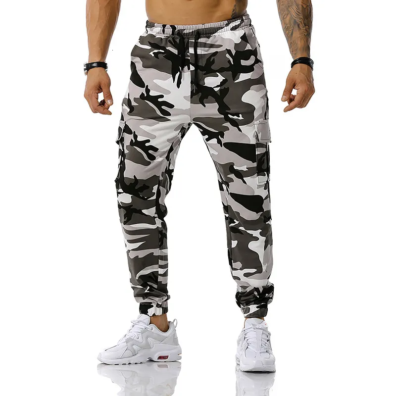 Herrbyxor hösten våren kamouflage joggers byxor män last byxor multi-pocket tröja män hip hop casual byxor joggar male xxxl 230720