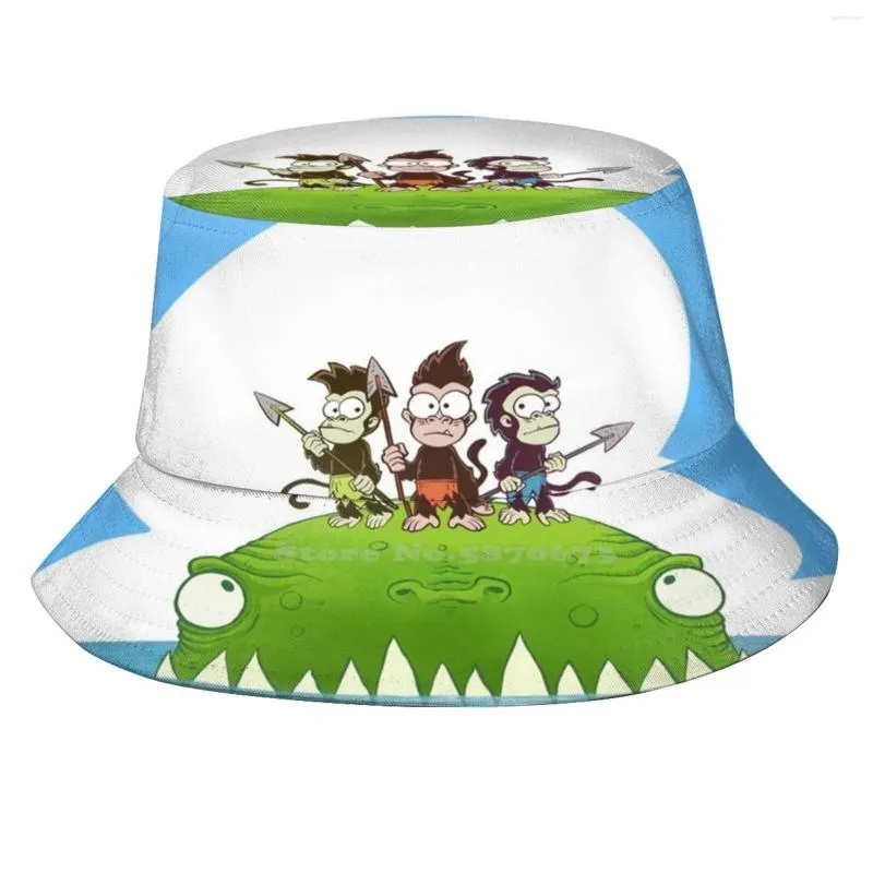 Bérets Kaiju Island Korean Ladies Outdoor Sun Hat Bucket Cap Monkey Children Jcarr Jcarrtoons